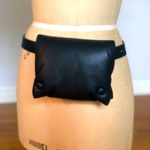 Nanushka Tao Vegan Leather Belt or Crossbody Bag in Black with Adjustable Belt